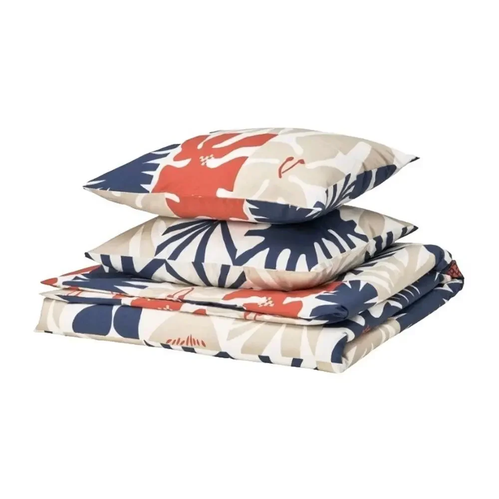 New IKEA HYLSNEJLIKA Queen Duvet Cover 2 Pillowcases Multicolor Bed Bedding Set